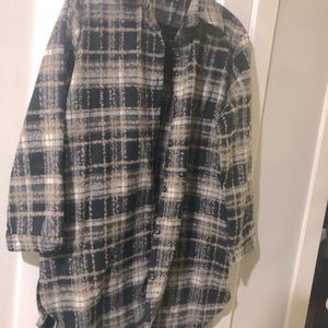 Plaid wool/flannel shacket